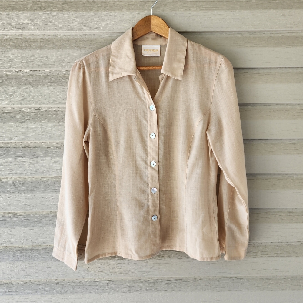 Vintage Geiger cream wool shirt